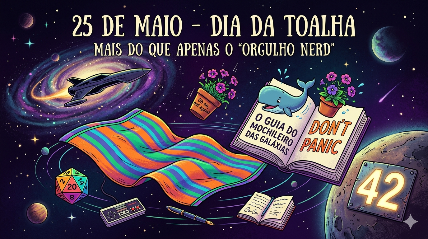 capa com referências ao guia do mochileiro das galáxias